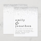 Budgetminimale uitnodiging voor een zilveren wedde (Voorkant / Achterkant)