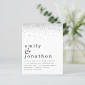 Budgetminimale uitnodiging voor een zilveren wedde (Staand voorkant)