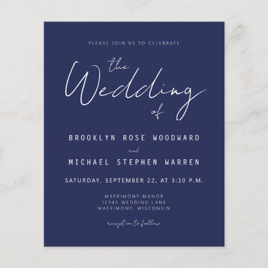 Budgetminimale uitnodiging voor het uitzenden van (Voorkant)