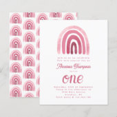 Budgetminimalist Boho Pink Rainbow First Birthday (Voorkant / Achterkant)