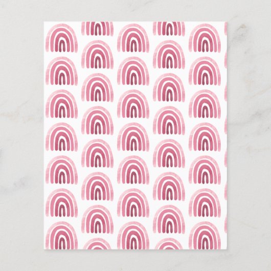 Budgetminimalist Boho Pink Rainbow First Birthday (Achterkant)