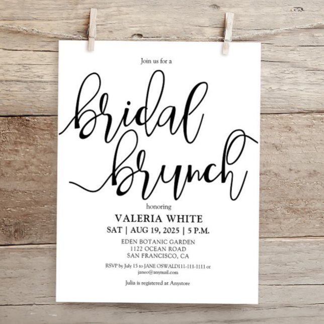 Budgetminimalist Elegant Bridal brunch Uitnodiging (Creator heeft geüpload)