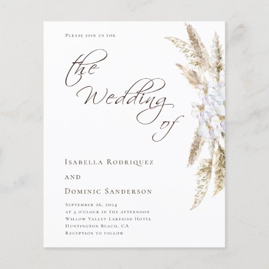 Budgetminimalist Pampas Grass Wedding (Voorkant)