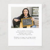 Budgetminimalistisch Afstuderen fotokaart met Afst (Achterkant)