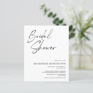 Budgetminimalistisch elegante bridal Shower-uitnod