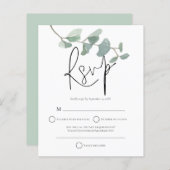 Budgetminimalistisch Eucalyptus Weddenschap RSVP (Voorkant / Achterkant)
