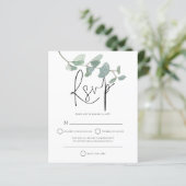 Budgetminimalistisch Eucalyptus Weddenschap RSVP (Staand voorkant)