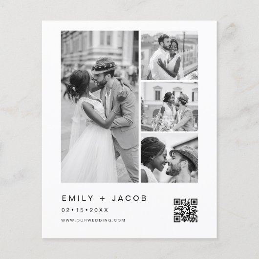 Budgetminimalistisch foto QR-code Wit huwelijk (Voorkant)