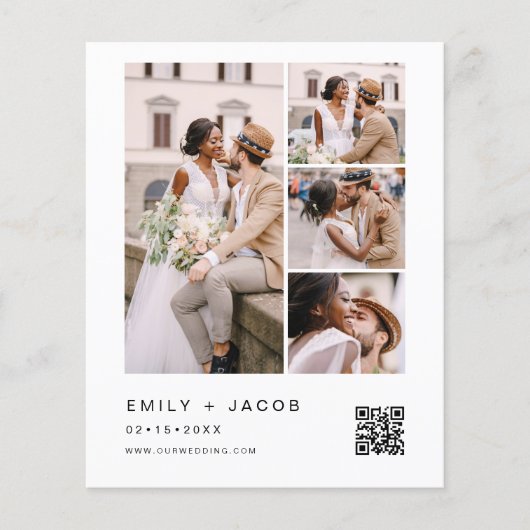 Budgetminimalistisch foto QR-code Wit huwelijk (Voorkant)