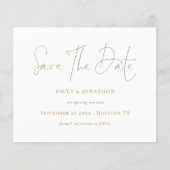 Budgetminimalistisch Gold Script sparen de datum (Voorkant)
