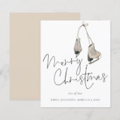 Budgetminimalistisch ijs Schaatsen vrolijk kerstfe (Voorkant / Achterkant)