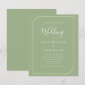 Budgetminimalistisch Lijst Sage Green Wedding (Voorkant / Achterkant)