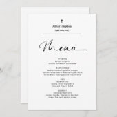 Budgetminimalistisch menu Elegant Baptisme (Voorkant / Achterkant)