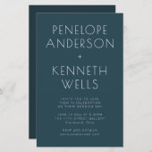 Budgetminimalistisch modern Blauwgroen donker huwe (Voorkant / Achterkant)