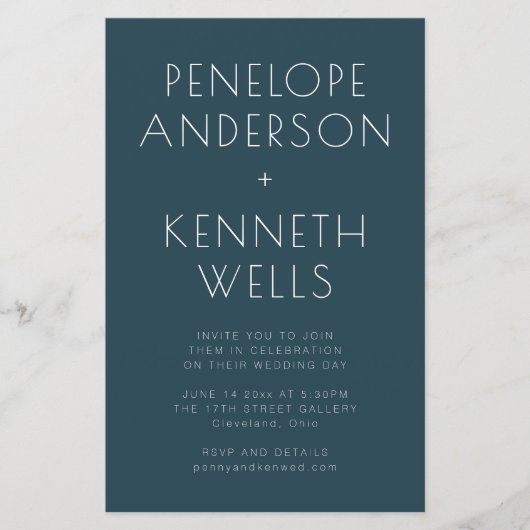 Budgetminimalistisch modern Blauwgroen donker huwe (Voorkant)