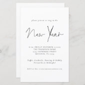 Budgetminimalistisch nieuwjaar Eve Party nodigt ui (Voorkant / Achterkant)