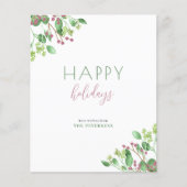 Budgetminimalistisch prettige feestdagen wenskaart (Voorkant)