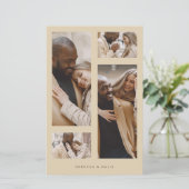 Budgetminimalistisch rendiekleurig collage bruilof (Staand voorkant)