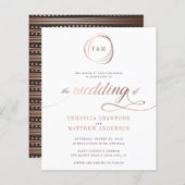 Budgetminimalistisch Roos Gold Typografie Weddensc (Voorkant / Achterkant)