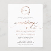 Budgetminimalistisch Roos Gold Typografie Weddensc (Voorkant)