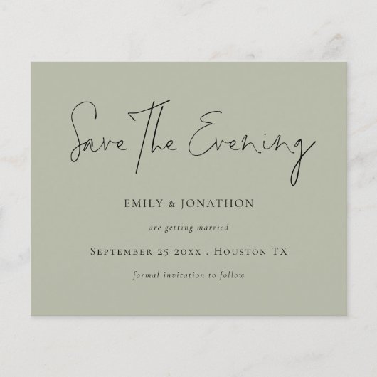 Budgetminimalistisch script Bleek Sage Bespaar 's  (Voorkant)