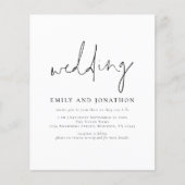Budgetminimalistisch script QR Code Wedding invull (Voorkant)