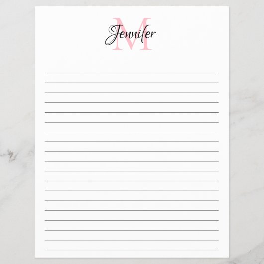 Budgetminimalistisch uitgelijnd monogram papier flyer (Voorkant)