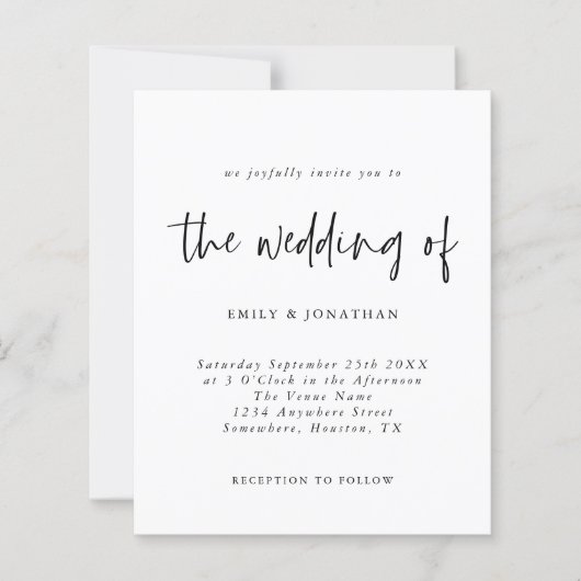 Budgetminimalistisch verzoek voor zwarte bruiloft (Voorkant)