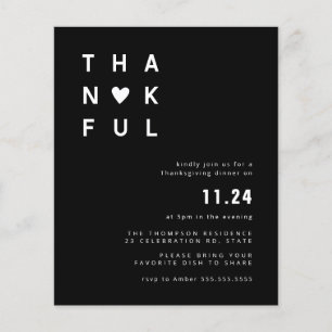 Budgetminimalistisch zwart-wit Thanksgiving diner