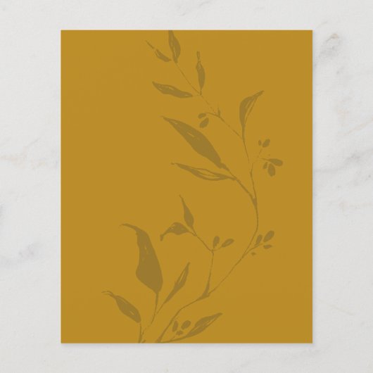 Budgetminimalistische botanische bruiloft uitgenod (Achterkant)