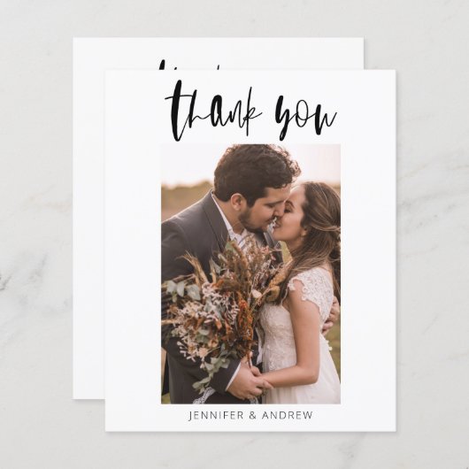 Budgetminimalistische bruiloft - Hartelijk dank (Voorkant / Achterkant)