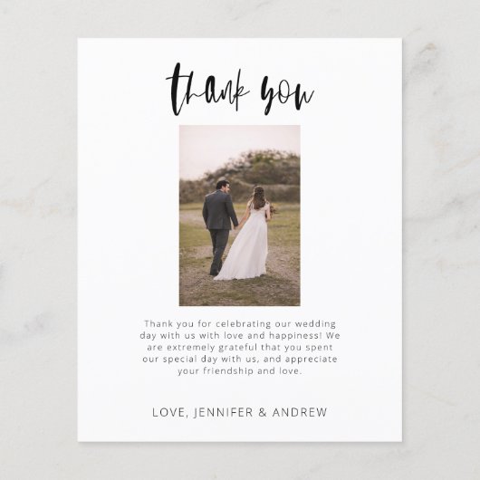 Budgetminimalistische bruiloft - Hartelijk dank (Achterkant)
