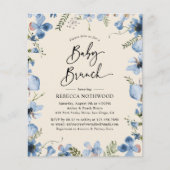 Budgetminimalistische Florals Baby Brunch Invitati (Voorkant)