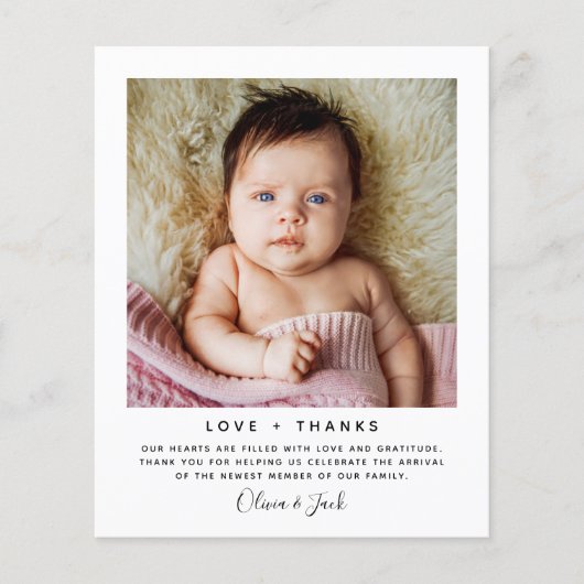 Budgetminimalistische foto-Baby Hartelijk dank (Voorkant)