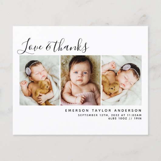 Budgetminimalistische foto-Baby Hartelijk dank (Voorkant)