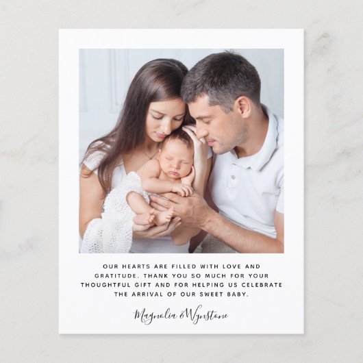 Budgetminimalistische foto-Baby Hartelijk dank (Voorkant)