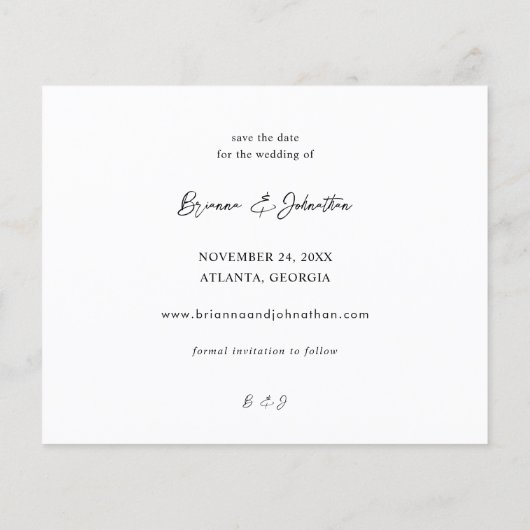 Budgetminimalistische foto H Opslaan datum 2B Flyer (Achterkant)