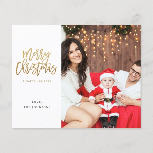 Budgetminimalistische foto met Gold Merry-kerst Flyer (Voorkant)