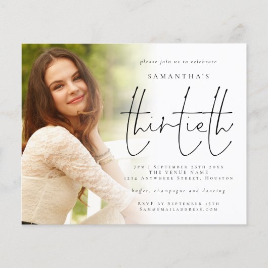 Budgetminimalistische fotobedekking 30e verjaardag (Voorkant)