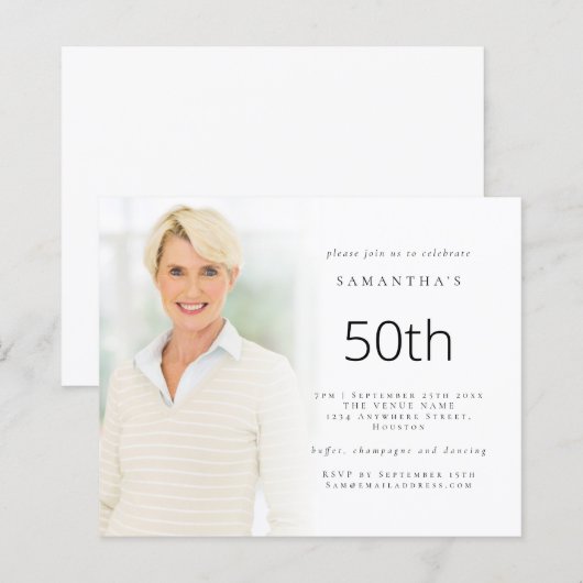 Budgetminimalistische fotobedekking 50e verjaardag (Voorkant / Achterkant)