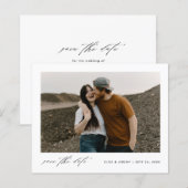 Budgetminimalistische fotobruiloft bespaart datum (Voorkant / Achterkant)