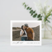 Budgetminimalistische fotobruiloft bespaart datum (Staand voorkant)