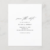 Budgetminimalistische fotobruiloft bespaart datum flyer (Achterkant)