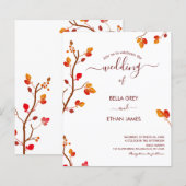 Budgetminimalistische Herfst najaar uitnodigen bru (Voorkant / Achterkant)