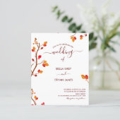 Budgetminimalistische Herfst najaar uitnodigen bru (Staand voorkant)