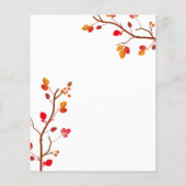 Budgetminimalistische Herfst najaar uitnodigen bru (Achterkant)