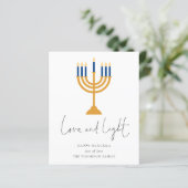 Budgetminimalistische kaarsen Lichte Hanukkah-Kaar (Staand voorkant)