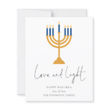 Budgetminimalistische kaarsen Lichte Hanukkah-Kaar