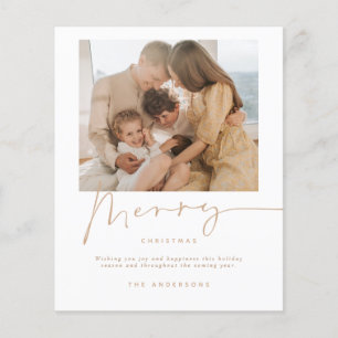 Budgetminimalistische kerstfeestdag fotokaart flyer