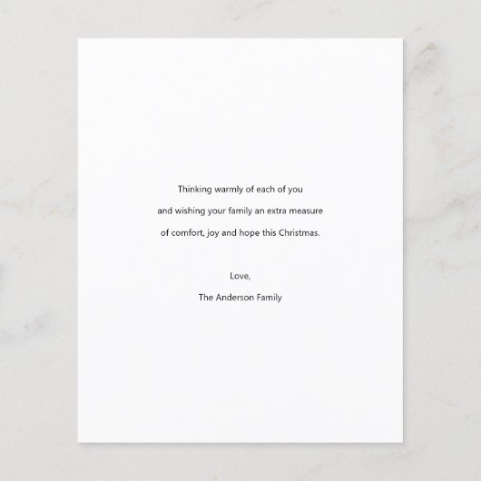 Budgetminimalistische kerstfeestdag fotokaart flyer (Achterkant)